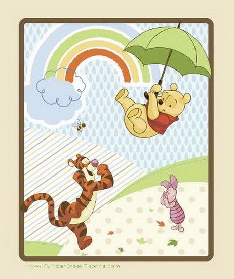 Winnie the Pooh Umbrella Nursery Quilt/Wall Panel